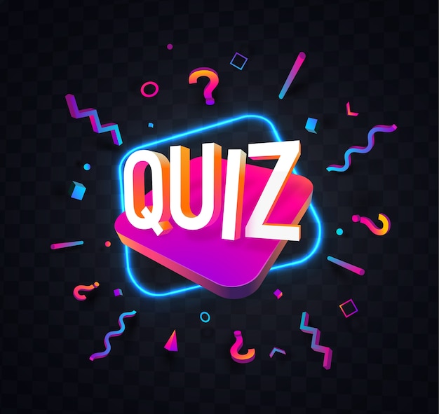 Quiz symbol neon illustration night isolated design elements