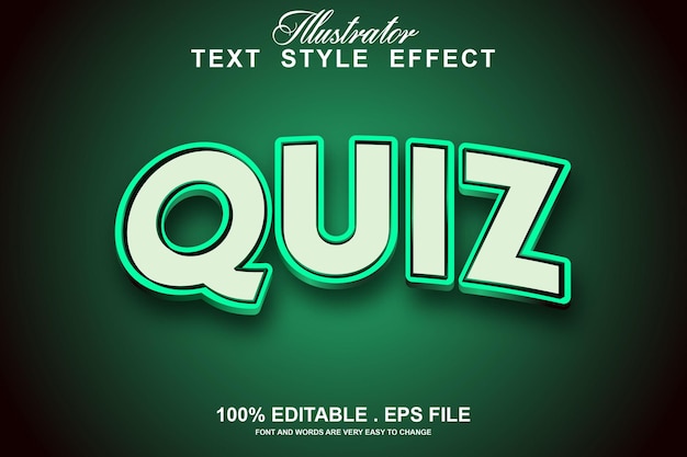 quiz text effect editable