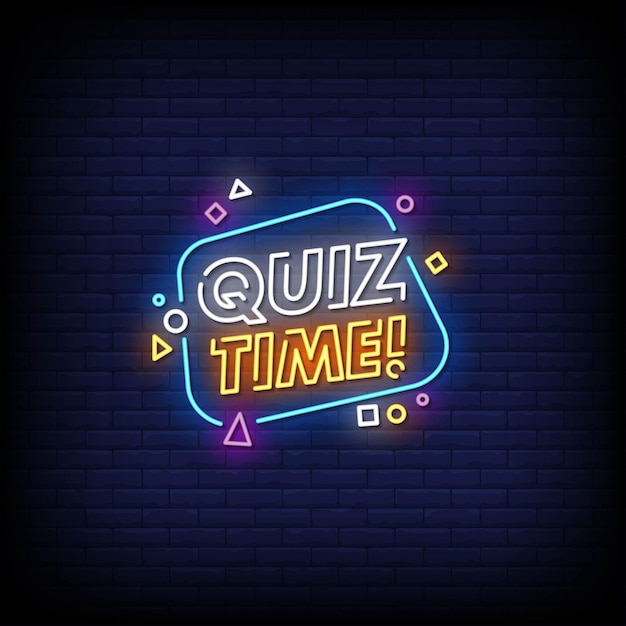 Quiz Time Neon Signs Style Text  