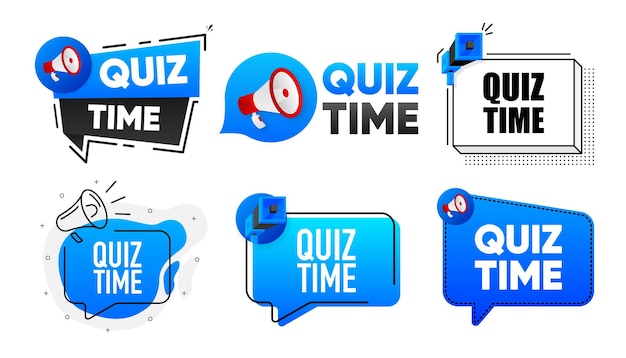 Quiz time text expression with question mark emblem Banner design for business and advertising