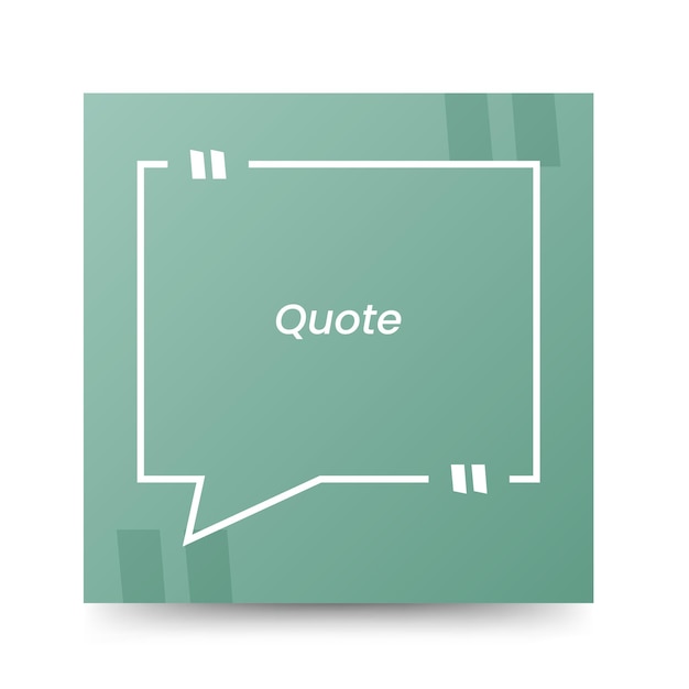 Quote frames blank templates on white background