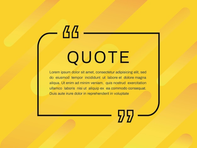 Quote frames templates quote text bubbles Speech Bubble isolated on yellow background