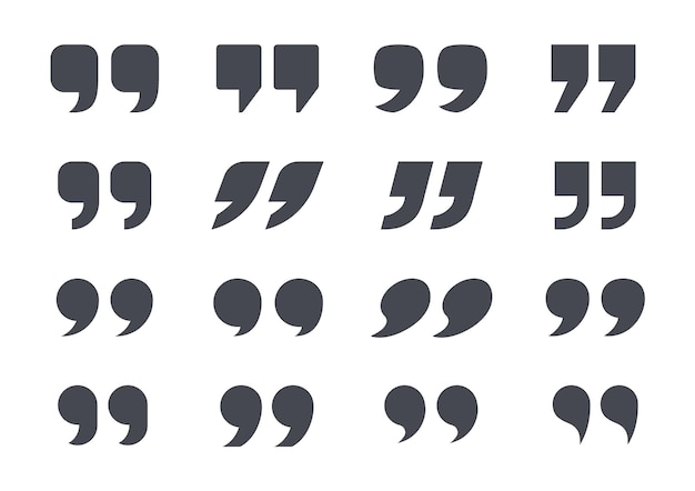 Quote marks template icon collection