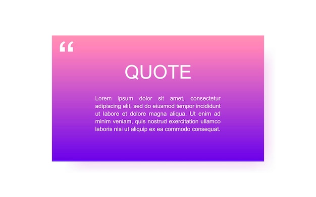 Quote rectangle isolated on white background. Modern vector illustration.