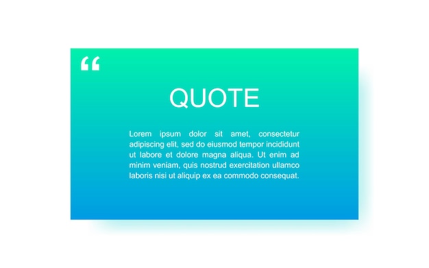 Quote rectangle isolated on white background. Modern vector illustration.