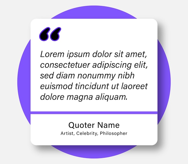 Quote template with editable text in trendy paper style