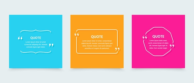 Quote text box Quotations frame template White info comments and messages in textboxes on background