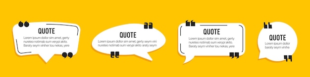 Quote text speech bubble collection in a flat design