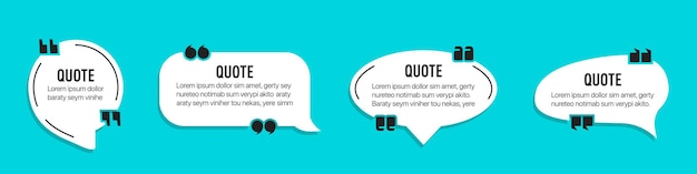 Quote text speech bubble collection in a flat design