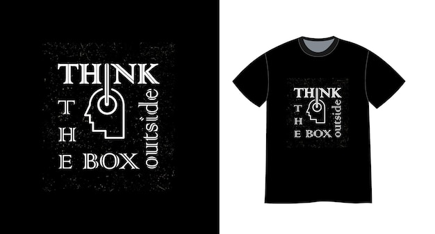 Quote Think outside the box trendy typography lettering design template for print Tshirt