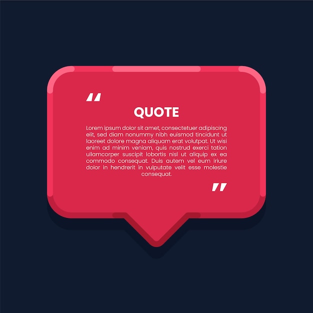 Quotes or testimonial red speech bubble template