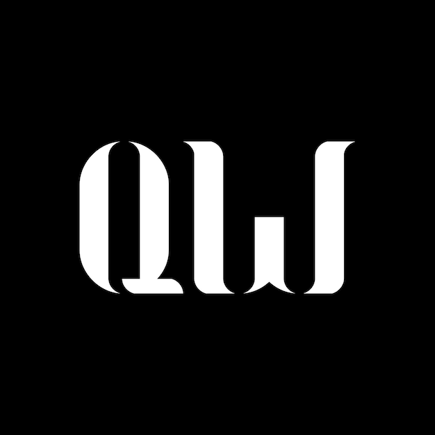 QW Q W letter logo design Initial letter QW uppercase monogram logo white color QW logo Q W design QW Q W