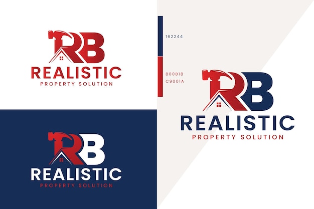 R B Real estate logo design premium vector