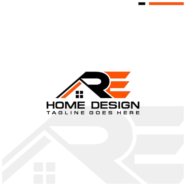 R E initial home or real estate logo vector design