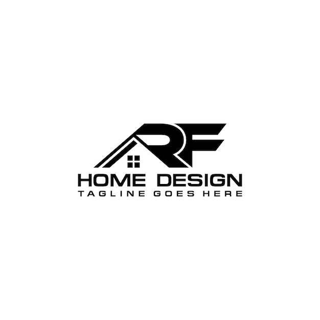 R F initial home or real estate logo vector design