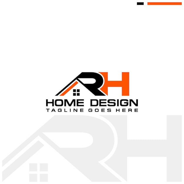 R H initial home or real estate logo vector design