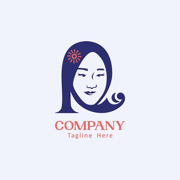 r hijab girl illustration typography logo vector perfect for nature product salon beauty product etc