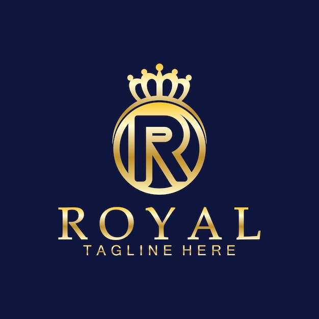 R initial royal crown logo Royal King queen luxury symbol Font emblem