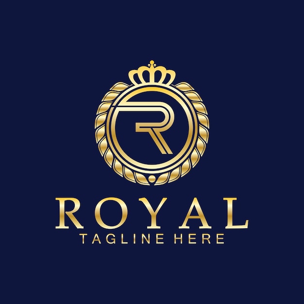 R initial royal crown logo Royal King queen luxury symbol Font emblem