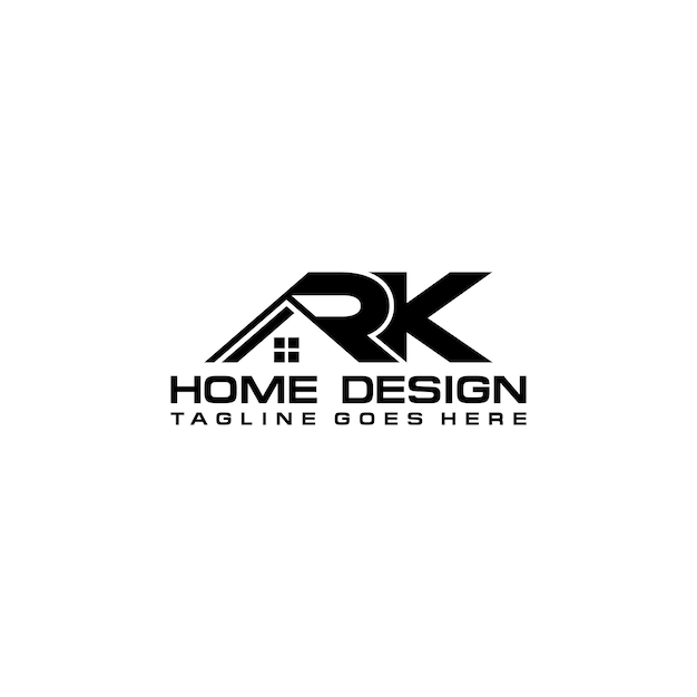 R K initial home or real estate logo vector design