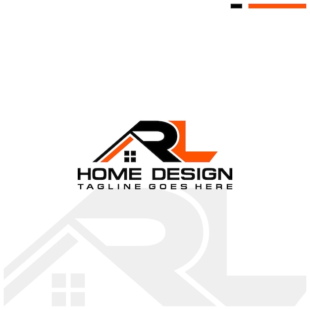 R L initial home or real estate logo vector design