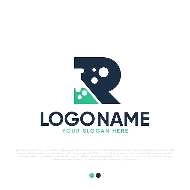 R lab logo design premium vector