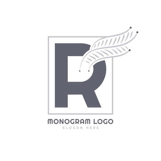 Vector r leaf logo for beauty fashion and cosmetics letter r logo with leaf