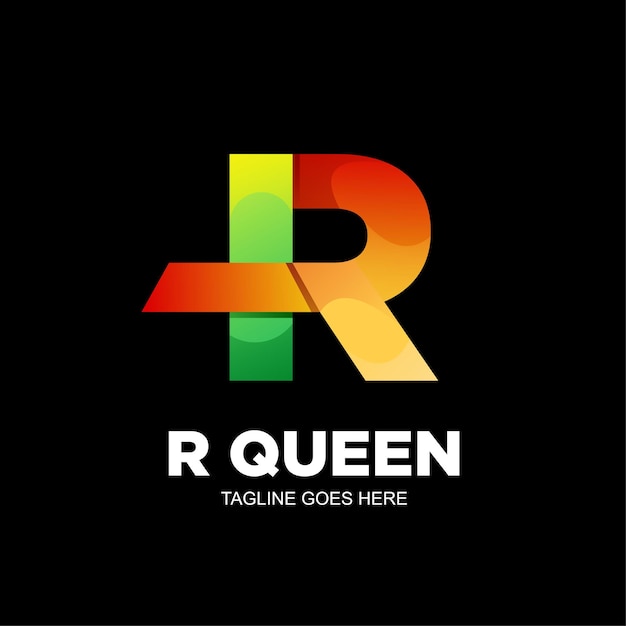 R letter logo business colorful gradient design