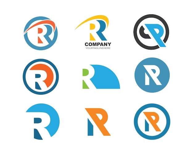 R letter logo business vector