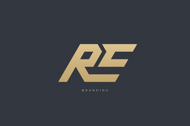 R Letter RE Combination Logo