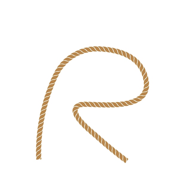 R letter rope vector icon illustration design