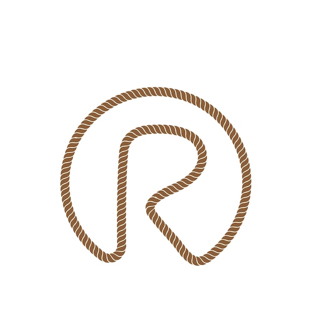 R letter rope vector icon illustration design