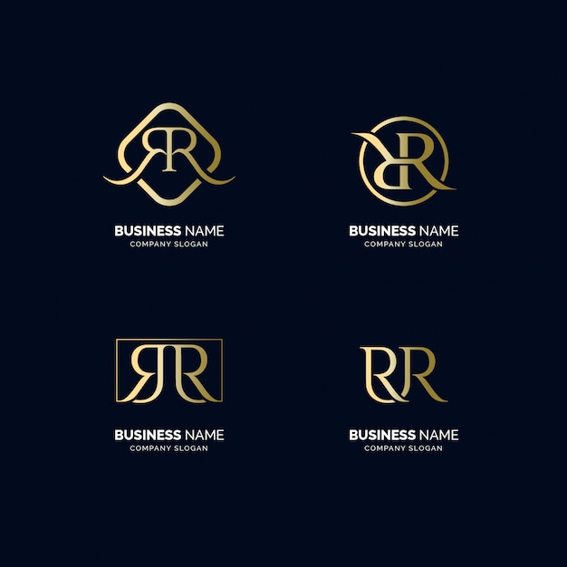 Vector r luxury text logo set