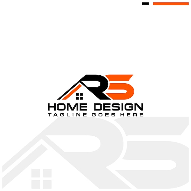 R S initial home or real estate logo vector design