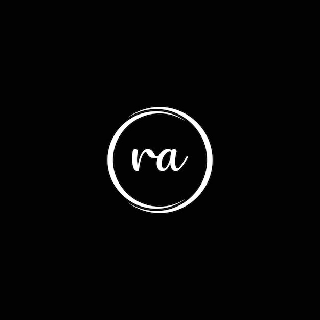 R a simple letter with ring and black background