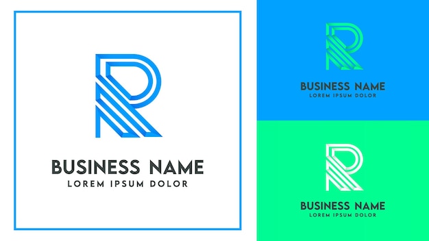 R Text Logo Template Vector Format