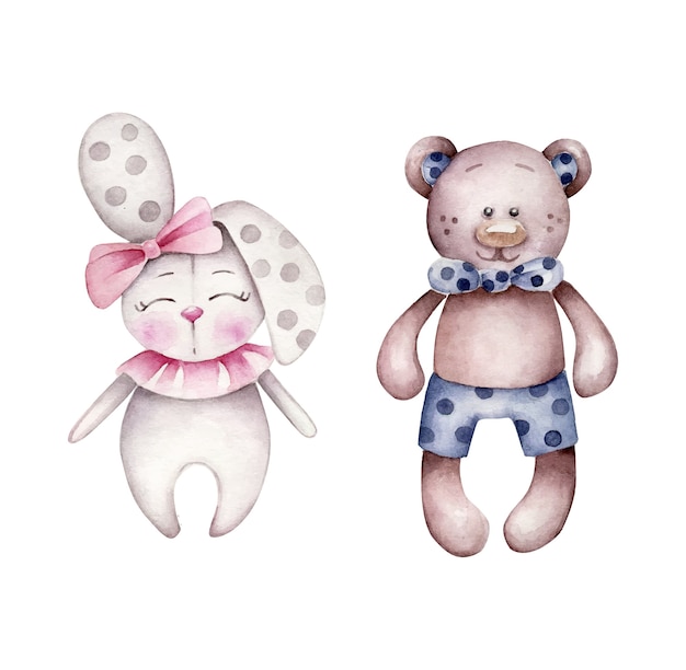 Rabbit and bear toys