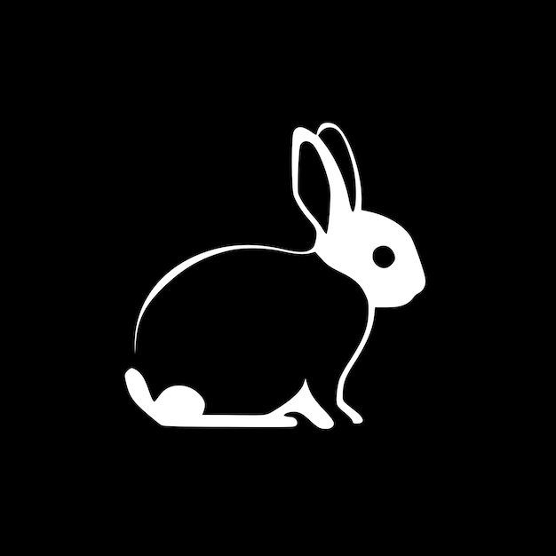 Rabbit Black and White Isolated Icon Vector illustration