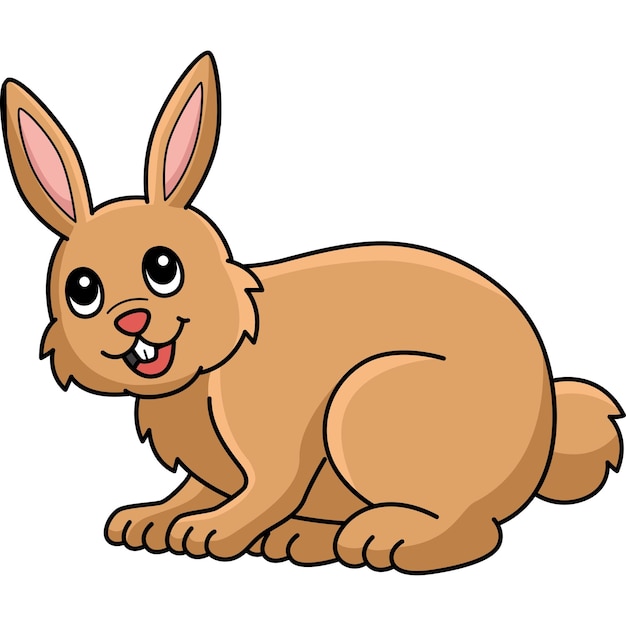 Rabbit Cartoon Colored Clipart Illustration