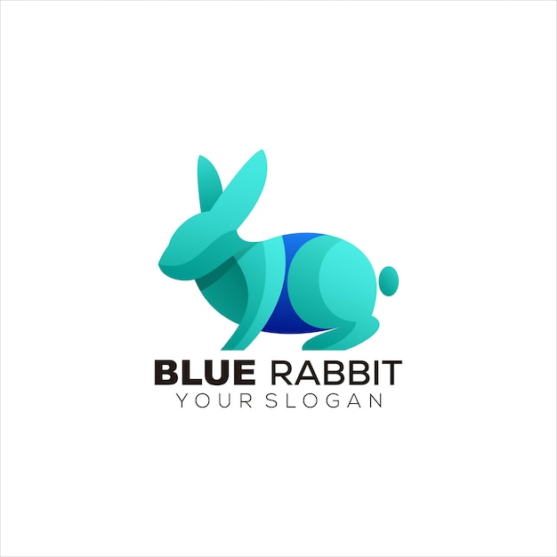 rabbit colorful logo design vector gradient template