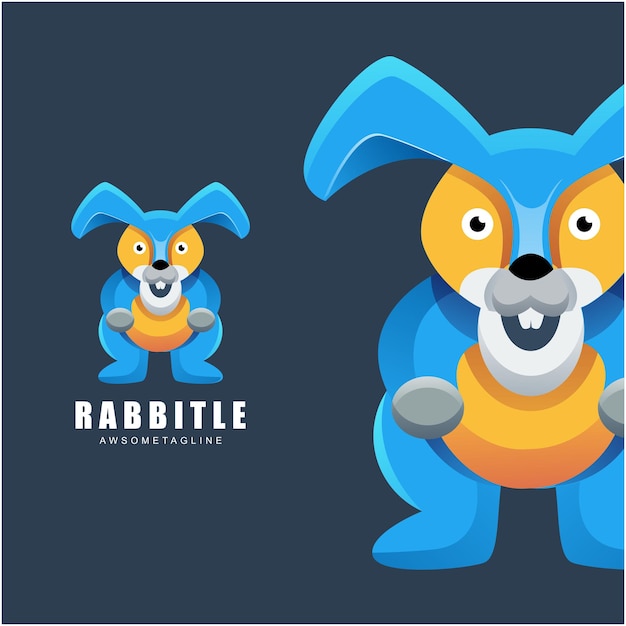 Rabbit colorful logo design