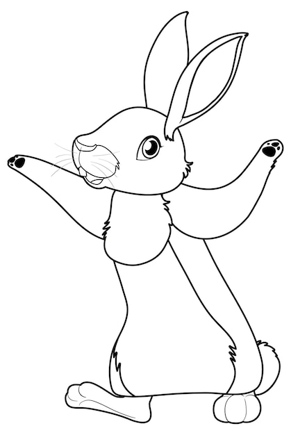 Rabbit doodle outline for colouring