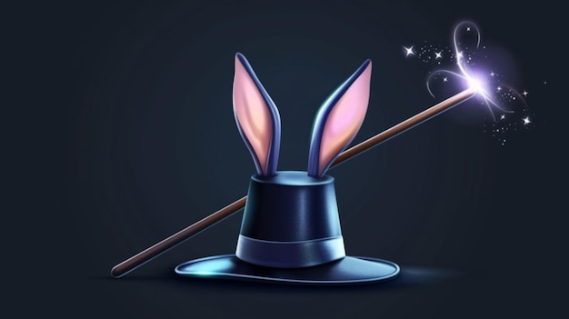 rabbit ears with a bow and arrows in the background