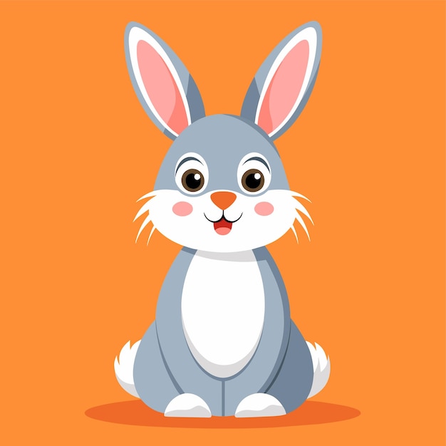 Rabbit easter bunny hand drawn cartoon character sticker icon concept isolated illustration