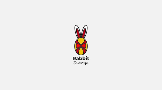 Rabbit easter tape vector logo design icon template