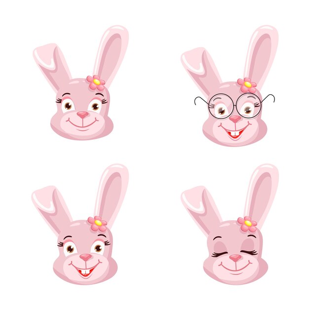 Vector rabbit emotions