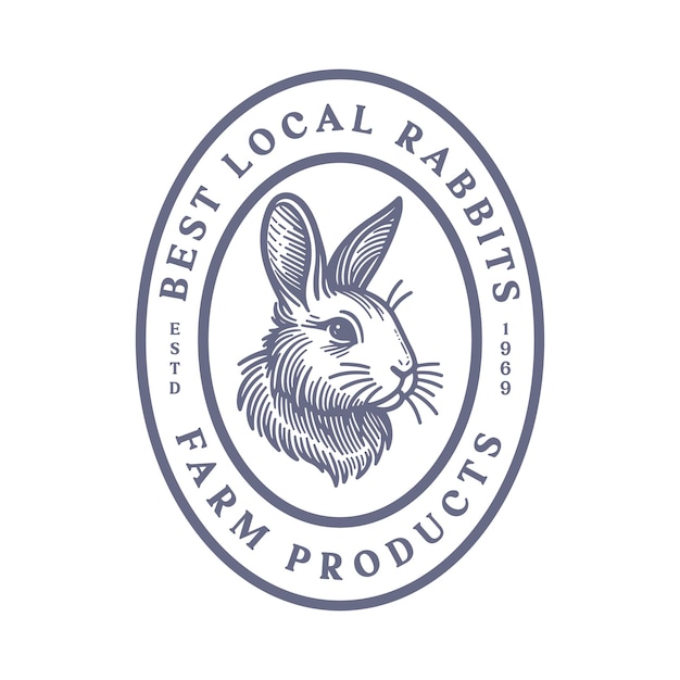 Vector a rabbit farm organic farm products logo that says best