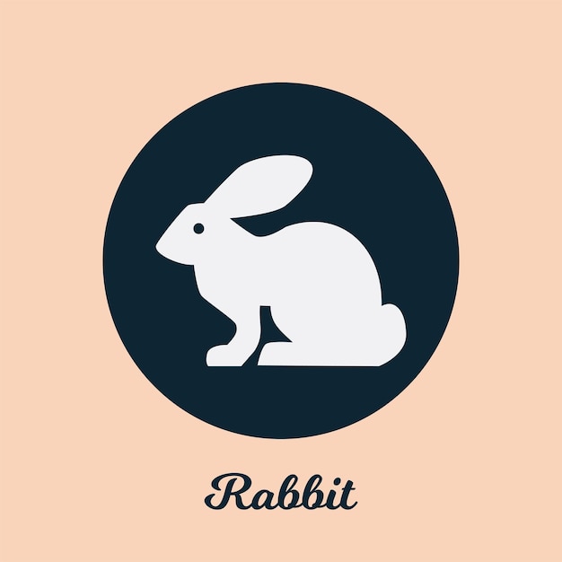 Rabbit flat icon design, logo symbol element