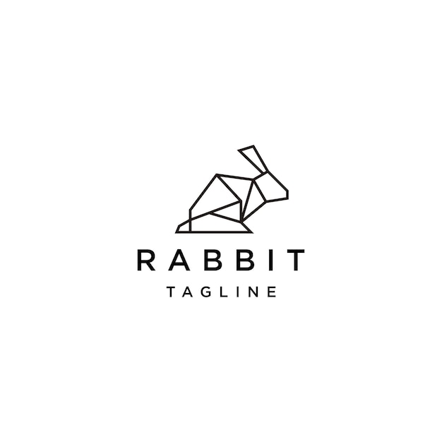 Rabbit geometric logo vector icon design template