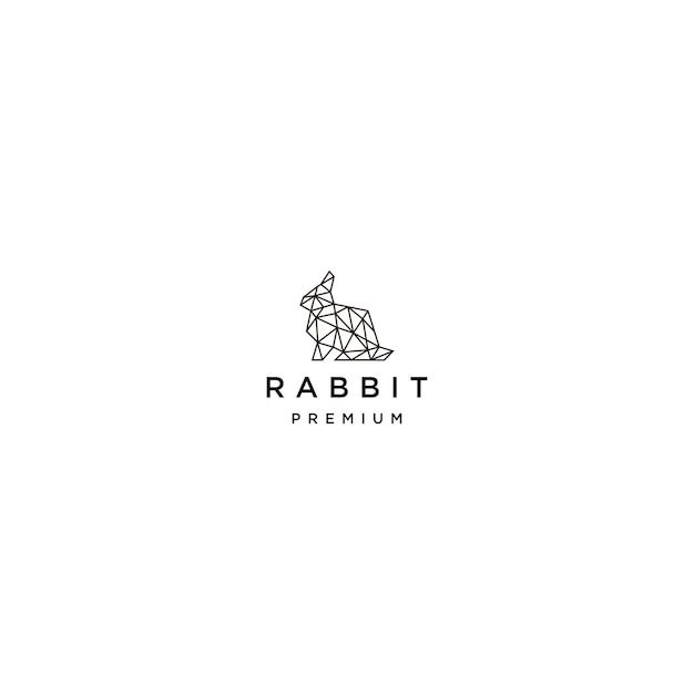 Rabbit geometric polygonal logo vector icon design template